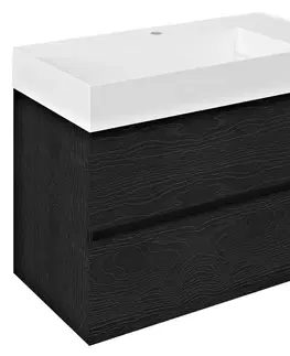 Koupelnový nábytek SAPHO ODETTA umyvadlová skříňka 82x50x43,5cm, dub černý DT085-1818
