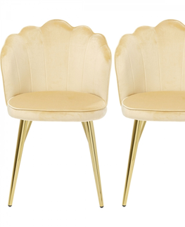 Jídelní židle KARE Design Béžová  čalouněná jídelní židle Princess (set 2 kusů)