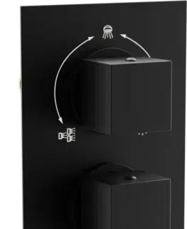 Vodovodní baterie Termostatická podomítková baterie MEXEN CUBE vanovo - sprchová černá