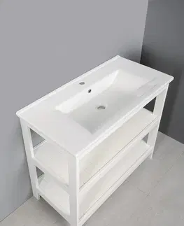 Koupelnový nábytek AQUALINE ETIDE policová umyvadlová skříňka 81,5x85x44 cm, bílá mat ET830