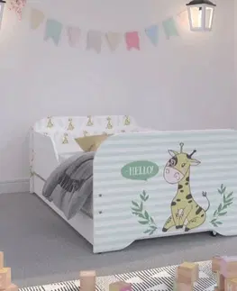 Dětské postele Okouzlující dětská postel se žirafou 160 x 80 cm