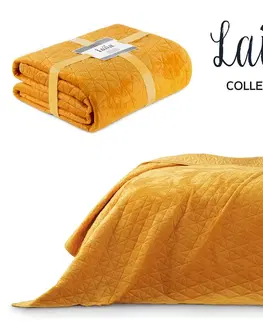 Přehozy AmeliaHome Přehoz na postel Laila žlutý, velikost 220x240