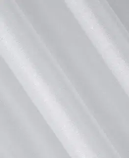 Záclony Bílá dekorační záclona se stříbrným prošíváním 140 x 250 cm