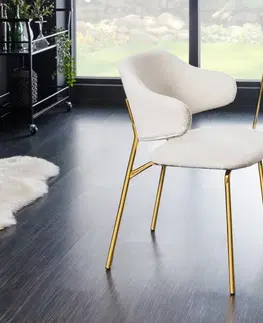 Židle Jídelní židle 2 ks CHRYSAOR Dekorhome Bílá / zlatá
