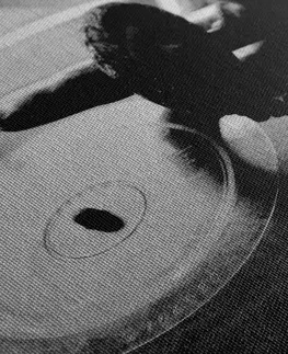 Černobílé obrazy Obraz starožitný gramofon v černobílém provedení