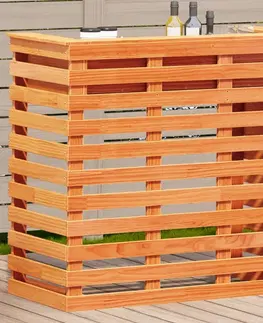 Zahradní stolky Venkovní barový stůl voskově hnědý 113,5 x 50 x 103 cm borovice
