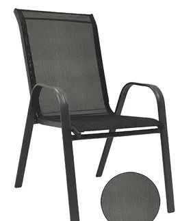 Zahradní židle a křesla Kontrast Zahradní židle MAJORKA 55 x 65 x 95 cm černá