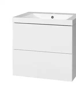 Koupelnový nábytek MEREO Aira, koupelnová skříňka s umyvadlem z litého mramoru 61 cm, bílá CN710M