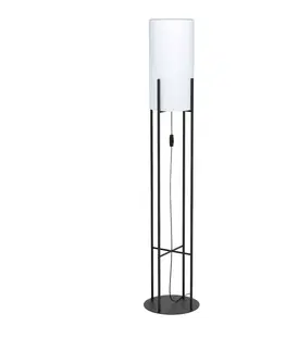 Stojací lampy EGLO Textilní stínidlo stojací lampy Glastonbury, černá/bílá