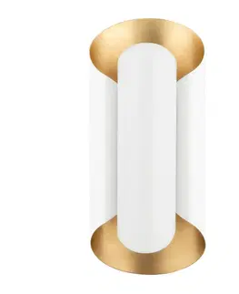Designová nástěnná svítidla HUDSON VALLEY nástěnné svítidlo BANKS ocel zlatá/bílá E27 2x40W 8500-GL/WH-CE