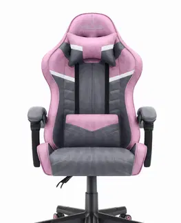Herní křesla Herní židle HC-1004 šedo-růžová