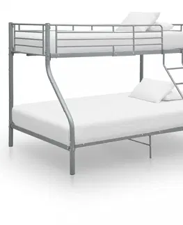 Patrové postele Patrová postel kov Dekorhome Bílá