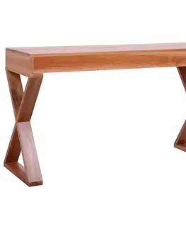 Pracovní stoly Psací stůl masivní mahagonové dřevo Dekorhome Hnědá