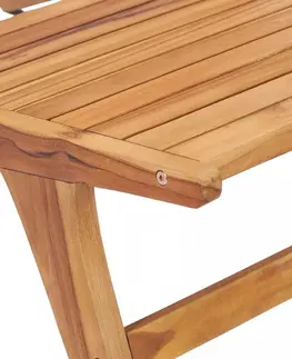 Zahradní křesla a židle Zahradní židle s podnožkou teakové dřevo Dekorhome