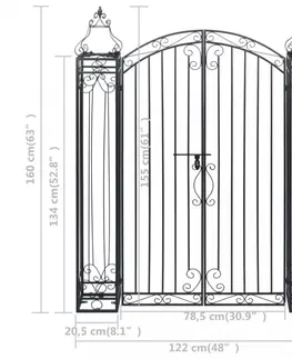 Zahradní potřeby Okrasná zahradní brána kov Dekorhome 160 cm