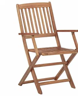Zahradní křesla a židle Skládací zahradní židle 4 ks akáciové dřevo Dekorhome