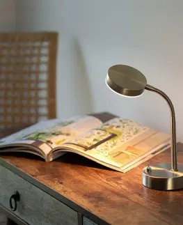 Stolní lampy do kanceláře LEUCHTEN DIREKT is JUST LIGHT LED stolní lampička stříbrná barva 3000K LD 14419-55