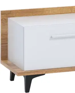 TV stolky ArtCross TV stolek BOX-08 Barva: craft zlatý/bílá/černá