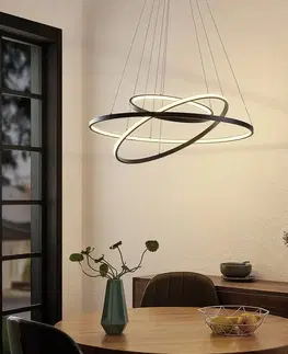 Závěsná světla Lucande Lucande Filippa LED závěsné světlo se 3 kruhy