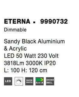 LED lustry a závěsná svítidla NOVA LUCE závěsné svítidlo ETERNA černý hliník a akryl LED 50W 230V 3000K IP20 stmívatelné 9990732