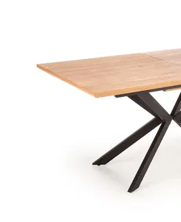 Jídelní stoly HALMAR Rozkládací jídelní stůl LEGARTO 160 cm přírodní dub/černý