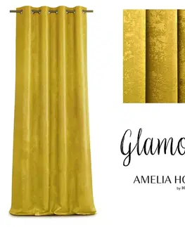 Záclony Závěs AmeliaHome Glamour Nyx žlutý, velikost 140x250