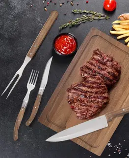 Příbory Orion Steaková sada - nůž, vidlička, vidlice, prkénko, 15 ks