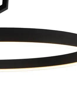 Stropni svitidla Designové stropní svítidlo černé vč. LED 3-stupňově stmívatelné - Anello