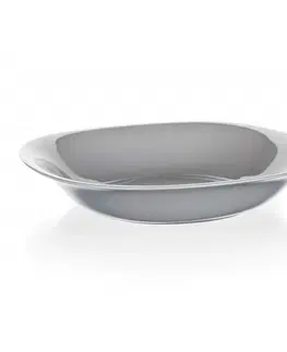 Talíře Luminarc Hranatý hluboký talíř CARINE 21 cm, 6 ks, šedá