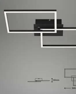 LED stropní svítidla BRILONER LED CCT rám 50 cm 2x15W 1650lm černá BRILO 3149-015