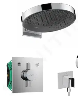 Sprchy a sprchové panely HANSGROHE Sprchový set s baterií pod omítku, s tělesem, průměr 36 cm, 3 proudy, chrom SANI21HHH009