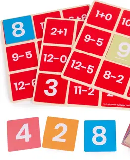 Živé a vzdělávací sady Bigjigs Toys Matematické bingo sčítání a odčítání AFFLUENT