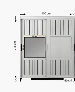 Šatní skříně Hanah Home Šatní skříň Pasific III 160 cm bílá