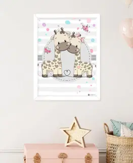 Obrazy do dětského pokoje Tabulka žirafiek do pokoje pro děti