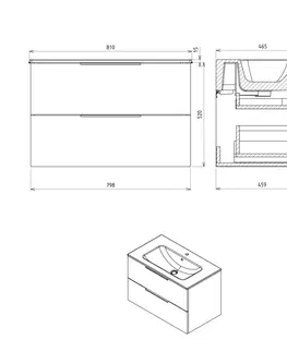 Koupelnový nábytek SAPHO CIRASA umyvadlová skříňka 79,8x52x46cm, bílá lesk CR801-3030