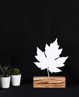  Hanah Home Kovová dekorace Maple 27 cm bílá