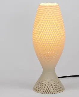 Stolní lampy Tagwerk Stolní lampa Diamond z organického materiálu, len, 33 cm