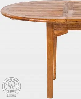 Zahradní stolky DEOKORK Zahradní teakový stůl ELEGANTE 130/180x120 cm
