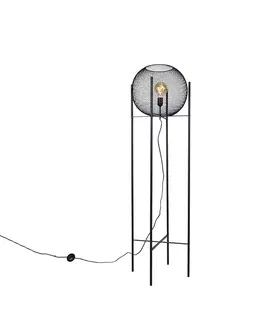 Stojaci lampy Moderní stojací lampa černá - Mesh Ball
