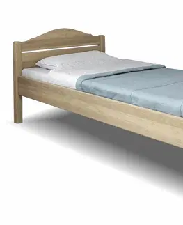 bez úložného prostoru Zvýšená postel jednolůžko MARIA, masiv dub