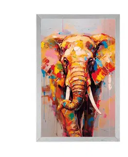 Zvířata Plakát stylový slon s imitací malby