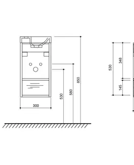Koupelnový nábytek SAPHO LATUS XI umyvadlová skříňka 30x53x16,5cm, borovice rustik LT711-1616
