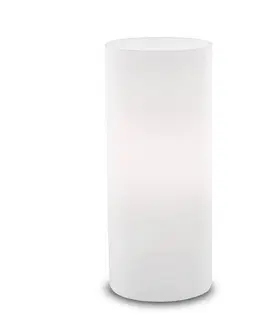 Světla na parapety Ideallux Stolní lampa Edo z bílého skla, výška 23 cm