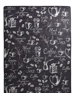 Koberce a koberečky Conceptum Hypnose Koberec Coffee And Tea 60x140 cm černý