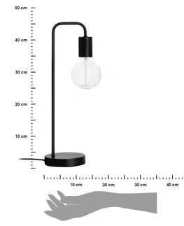 Svítidla DekorStyle Stolní lampa Keli černá 45 cm