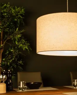 Luxusní designové závěsné lampy Estila Designová kulatá závěsná lampa Cherire 50cm světle šedá