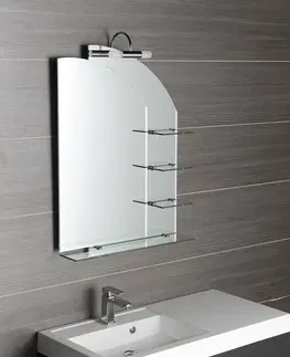 Koupelnová zrcadla AQUALINE WEGA zrcadlo s policemi 65x90cm 65028