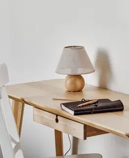 Stolní lampy na noční stolek Envostar Envostar Gill stolní lampa, dřevo přírodní/béžová