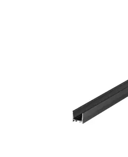 Profily SLV BIG WHITE GRAZIA 20, profil na stěnu, LED, standard, drážkovaný, 3m, černý 1000516