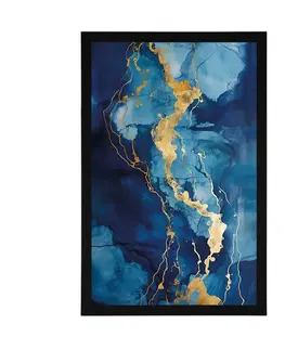 Mramorová abstrakce Plakát modrý mramor